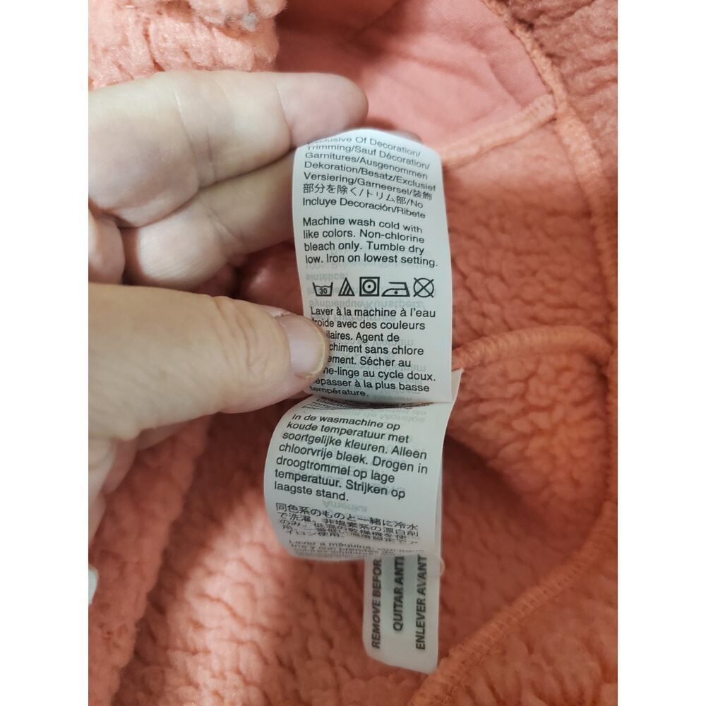 J.Crew Women’s Vintage Fleece Pullover XXS Coral Pink Sherpa Half Zip FA19 - Picture 7 of 13